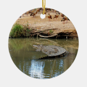 CROCODILE QUEENSLAND AUSTRALIA CERAMIC TREE DECORATION