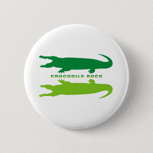 Crocodile Reflection (Green) 6 Cm Round Badge