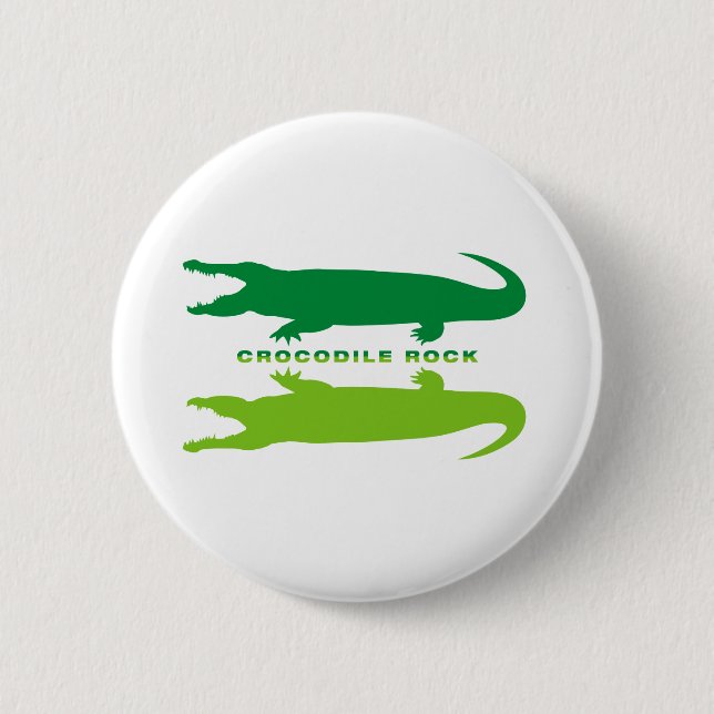 Crocodile Reflection (Green) 6 Cm Round Badge (Front)