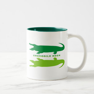 Crocodile Reflection (Green) Two-Tone Coffee Mug