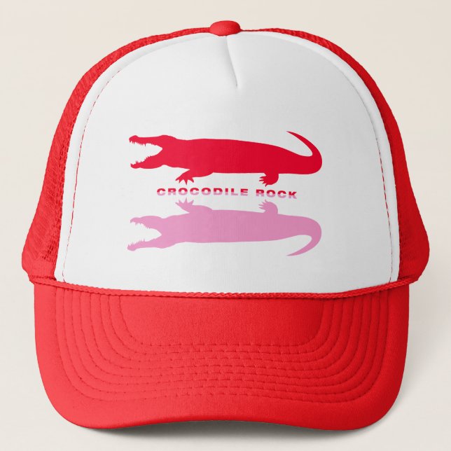 Crocodile Reflection (Red) Trucker Hat (Front)