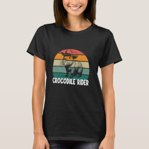 Crocodile Rider Funny Capybara T-Shirt