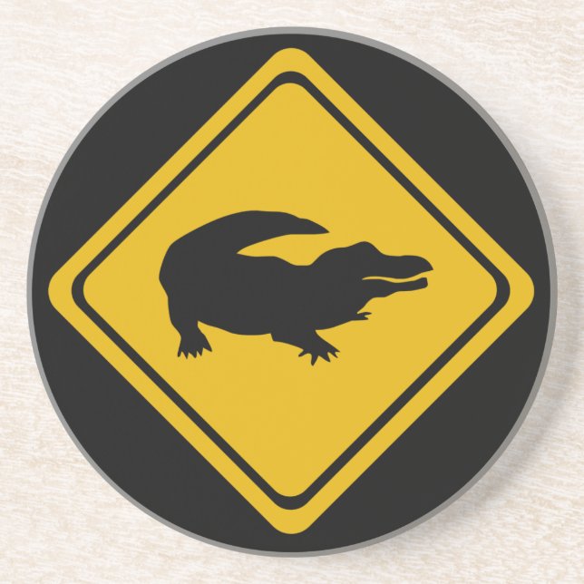 crocodile road sign coaster (Front)