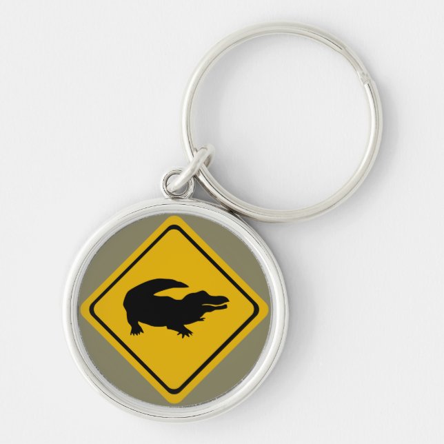 crocodile road sign key ring (Front)