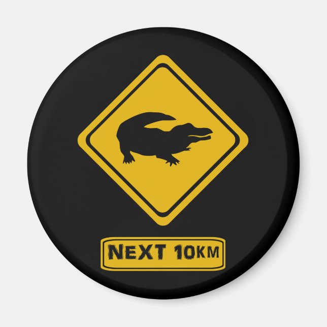 crocodile road sign magnet (Front)