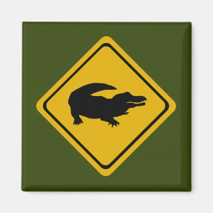 crocodile road sign magnet