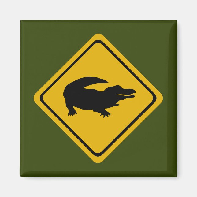 crocodile road sign magnet (Front)