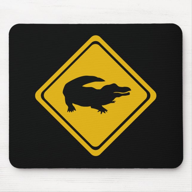 crocodile road sign mouse pad (Front)