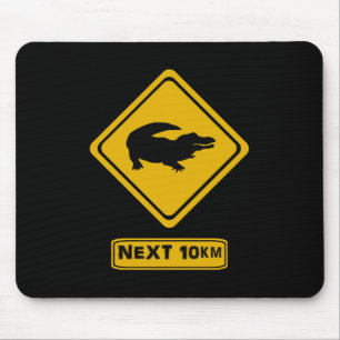 crocodile road sign mouse pad