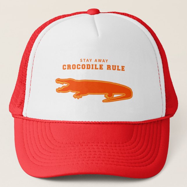 Crocodile Rule (Orange) Trucker Hat (Front)