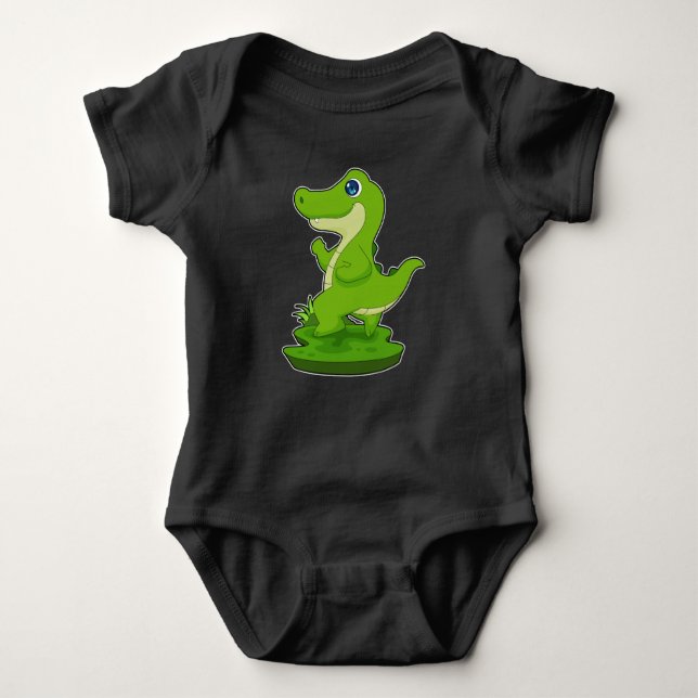 Crocodile Runner Running Sports Baby Bodysuit (Front)
