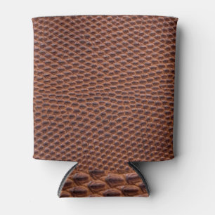 Crocodile Skin: Brown Leather Texture Can Cooler