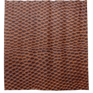 Crocodile Skin: Brown Leather Texture Shower Curtain