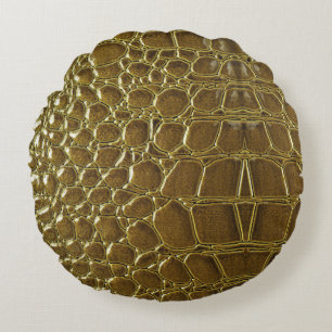 Crocodile Skin: Closeup Texture Detail Round Cushion