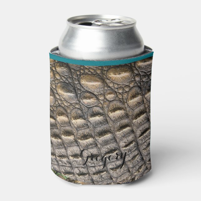Crocodile Skin Custom Monogram Template Can Cooler (Can Front)