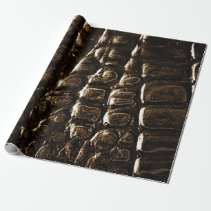 Crocodile Skin Wrapping Paper Black, Brown