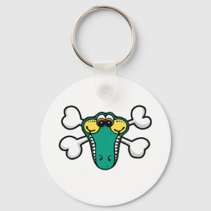 Crocodile Skull and Crossbones Key Ring