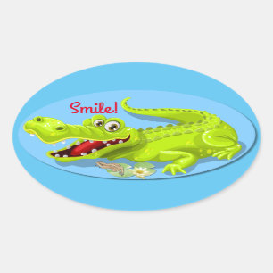 Crocodile Smile! Oval Sticker