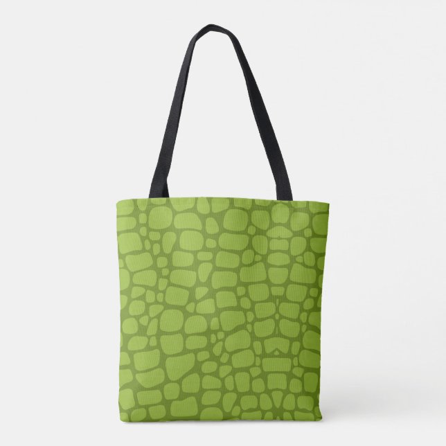 Crocodile Stripes green Wild Animal skin pattern  Tote Bag (Back)
