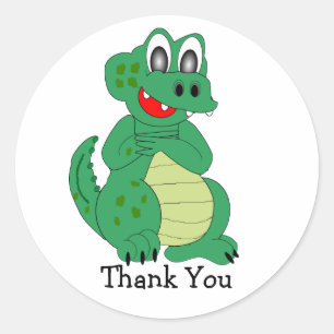 Crocodile Thank You Classic Round Sticker