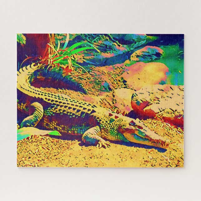 Crocodile tropical Queensland challenging Jigsaw Puzzle (Horizontal)