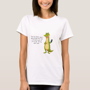 Crocodile using a mobile phone funny T-Shirt