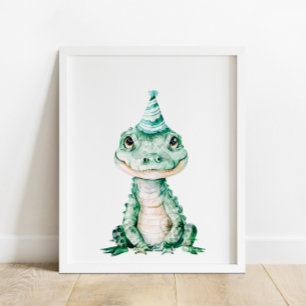 Crocodile Wild Safari Animals Birthday Party Poster