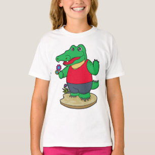 Crocodile with Flowers T-Shirt