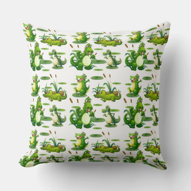 Crocodiles In The Pond Cushion (Front)