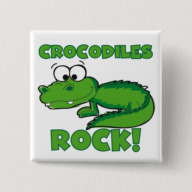 Crocodiles Rock 15 Cm Square Badge (Front)