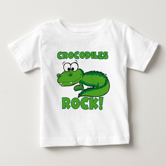 Crocodiles Rock Baby T-Shirt (Front)