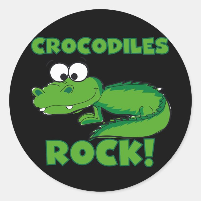 Crocodiles Rock Classic Round Sticker (Front)