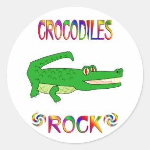 CROCODILES ROCK CLASSIC ROUND STICKER