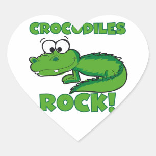 Crocodiles Rock Heart Sticker