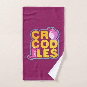 Crocodiles with two happy crocs hand towel