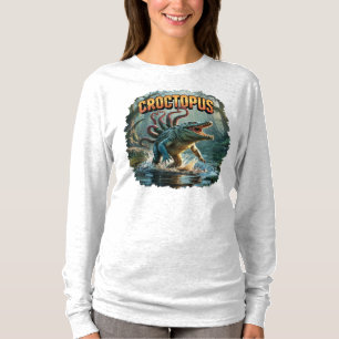 Croctopus Illustration – Crocodile Octopus Scary T-Shirt