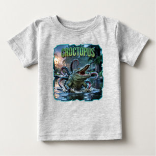 Croctopus Photographic – Crocodile Octopus Scary Baby T-Shirt