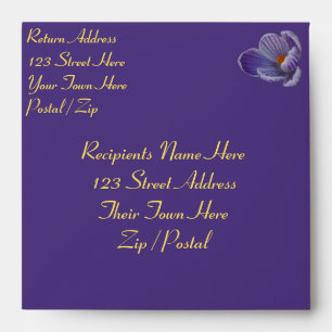 Crocus Envelopes Custom Purple Flower Envelopes