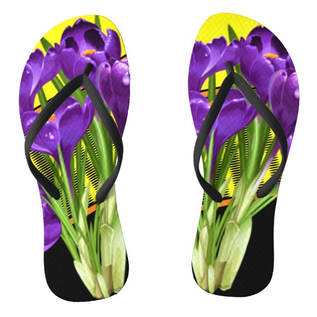 Crocus Floral/Geometric Design Thongs (Footbed)