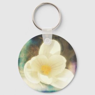 Crocus Flower Grunge Key Ring