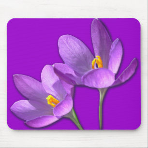 Crocus Flower Mousepad Purple / Blue Decor Gifts