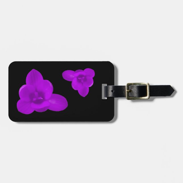 Crocus Flower Purple Custom Luggage Tag (Front Horizontal)