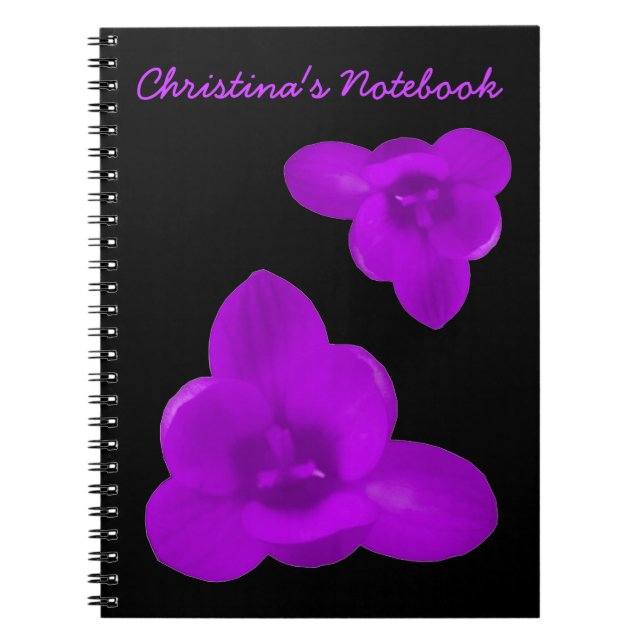Crocus Flower Purple Customisable Notebook (Front)