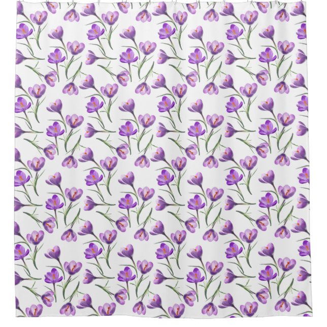 Crocus Flower Shower Curtain (Front)