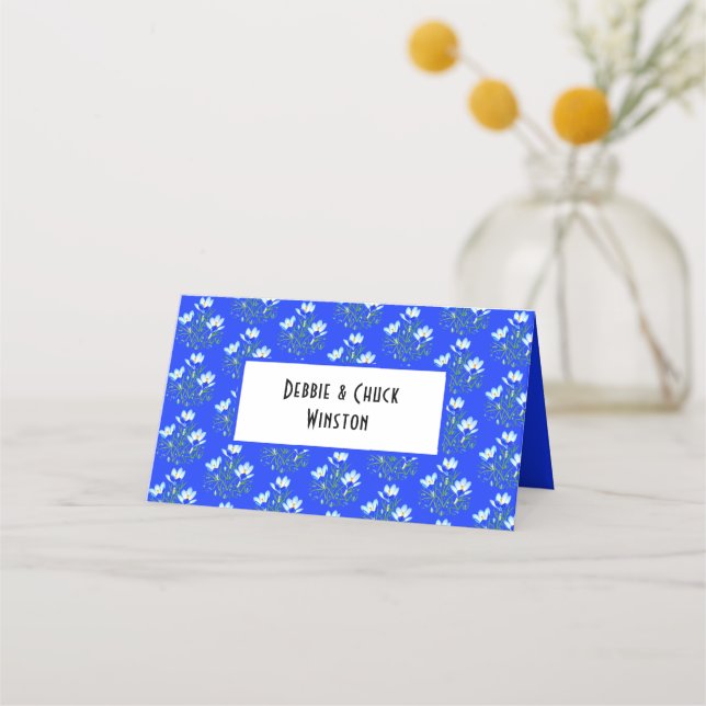 Crocus Flowers Place Card Tent (Front)