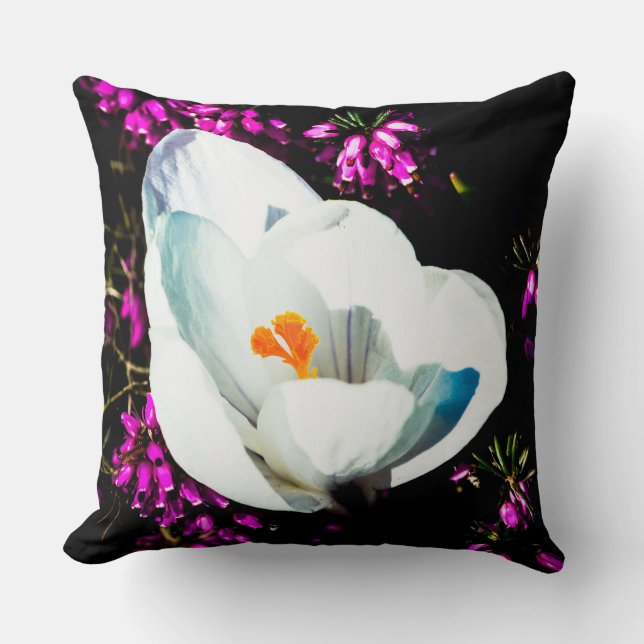 Crocus In Flower Bed Cushion (Front)