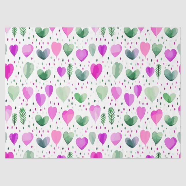 Crocus Large Hearts 2 Tissue Paper (Front)