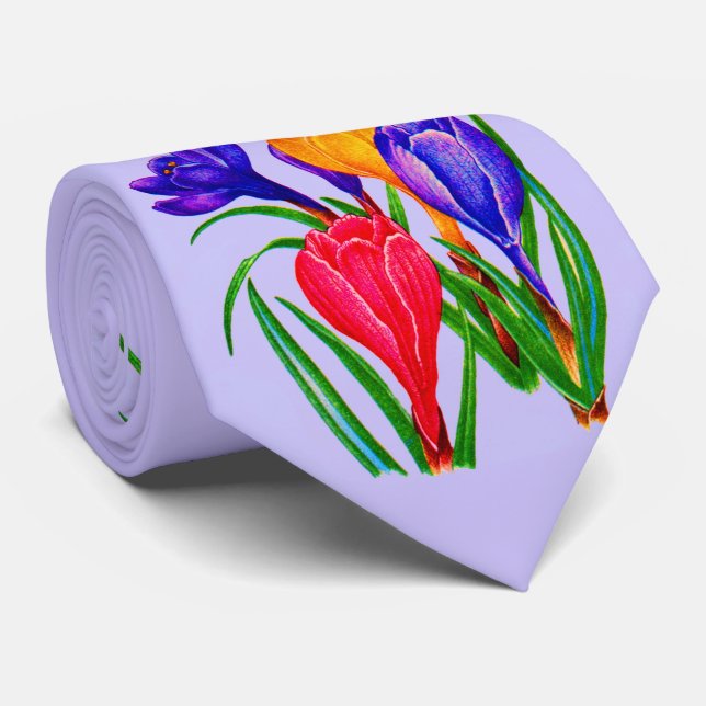 crocus print tie (Rolled)