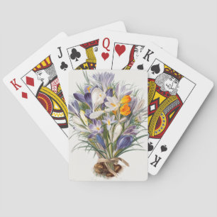 Crocus Spring Flower Botanical Floral Art Playing Cards