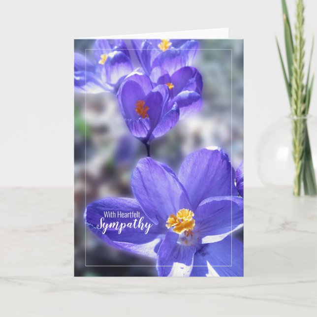 Crocus With Heartfelt Sympathy Photo Card (Front)
